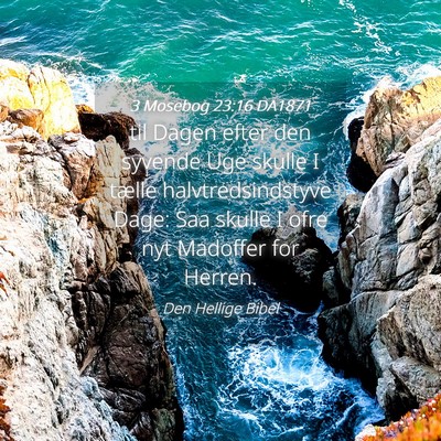 Picture 04 - 3 Mosebog 23:16 DA1871 - til Dagen efter den syvende Uge skulle I tælle - Bible Verse Picture