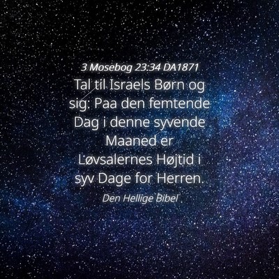 Picture 04 - 3 Mosebog 23:34 DA1871 - Tal til Israels Børn og sig: Paa den femtende - Bible Verse Picture