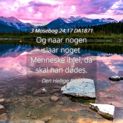 Picture 04 - 3 Mosebog 24:17 DA1871 - Og naar nogen slaar noget Menneske ihjel, da skal - Bible Verse Picture