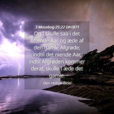 Picture 04 - 3 Mosebog 25:22 DA1871 - Og I skulle saa i det ottende Aar og æde af den - Bible Verse Picture