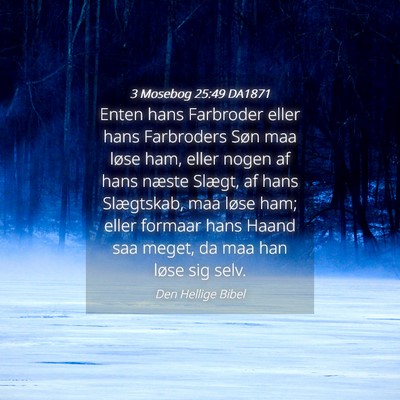 Picture 04 - 3 Mosebog 25:49 DA1871 - Enten hans Farbroder eller hans Farbroders Søn - Bible Verse Picture