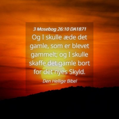 Picture 04 - 3 Mosebog 26:10 DA1871 - Og I skulle æde det gamle, som er blevet - Bible Verse Picture