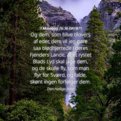 Picture 04 - 3 Mosebog 26:36 DA1871 - Og dem, som blive tilovers af eder, dem vil jeg - Bible Verse Picture