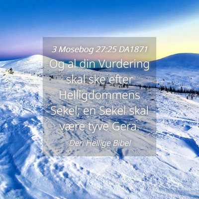 Picture 04 - 3 Mosebog 27:25 DA1871 - Og al din Vurdering skal ske efter Helligdommens - Bible Verse Picture