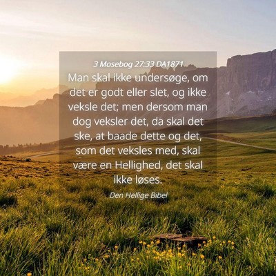 Picture 04 - 3 Mosebog 27:33 DA1871 - Man skal ikke undersøge, om det er godt eller - Bible Verse Picture