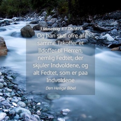 Picture 04 - 3 Mosebog 3:3 DA1871 - Og han skal ofre af samme Takoffer et Ildoffer - Bible Verse Picture