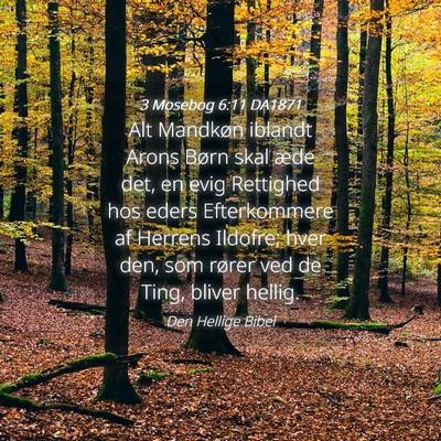 Picture 04 - 3 Mosebog 6:11 DA1871 - Alt Mandkøn iblandt Arons Børn skal æde det, - Bible Verse Picture