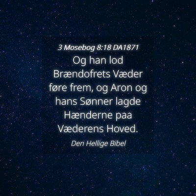 Picture 04 - 3 Mosebog 8:18 DA1871 - Og han lod Brændofrets Væder føre frem, og - Bible Verse Picture