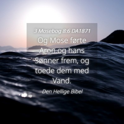 Picture 04 - 3 Mosebog 8:6 DA1871 - Og Mose førte Aron og hans Sønner frem, og - Bible Verse Picture