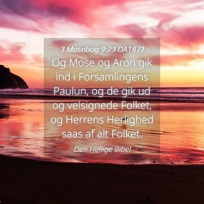 Picture 04 - 3 Mosebog 9:23 DA1871 - Og Mose og Aron gik ind i Forsamlingens Paulun, - Bible Verse Picture