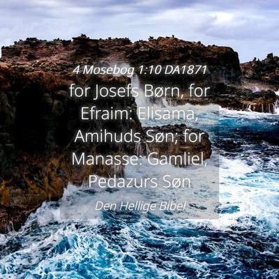 Picture 04 - 4 Mosebog 1:10 DA1871 - for Josefs Børn, for Efraim: Elisama, Amihuds - Bible Verse Picture