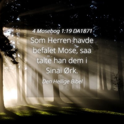 Picture 04 - 4 Mosebog 1:19 DA1871 - Som Herren havde befalet Mose, saa talte han dem - Bible Verse Picture
