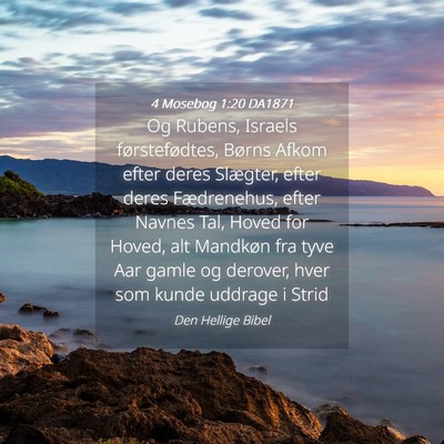 Picture 04 - 4 Mosebog 1:20 DA1871 - Og Rubens, Israels førstefødtes, Børns Afkom - Bible Verse Picture