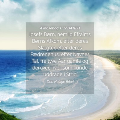 Picture 04 - 4 Mosebog 1:32 DA1871 - Josefs Børn, nemlig Efraims Børns Afkom, efter - Bible Verse Picture