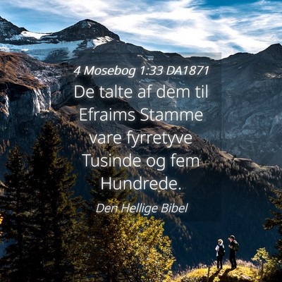 Picture 04 - 4 Mosebog 1:33 DA1871 - De talte af dem til Efraims Stamme vare fyrretyve - Bible Verse Picture
