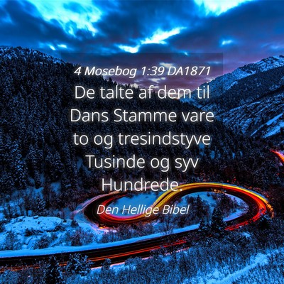 Picture 04 - 4 Mosebog 1:39 DA1871 - De talte af dem til Dans Stamme vare to og - Bible Verse Picture