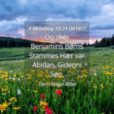 Picture 04 - 4 Mosebog 10:24 DA1871 - Og over Benjamins Børns Stammes Hær var Abidan, - Bible Verse Picture
