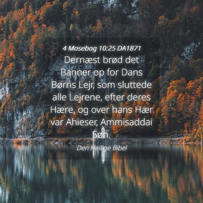 Picture 04 - 4 Mosebog 10:25 DA1871 - Dernæst brød det Banner op for Dans Børns - Bible Verse Picture