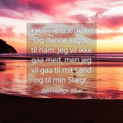 Picture 04 - 4 Mosebog 10:30 DA1871 - Og denne sagde til ham: Jeg vil ikke gaa med, men - Bible Verse Picture