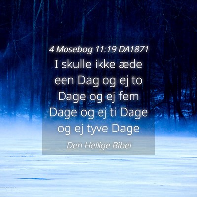 Picture 04 - 4 Mosebog 11:19 DA1871 - I skulle ikke æde een Dag og ej to Dage og ej - Bible Verse Picture