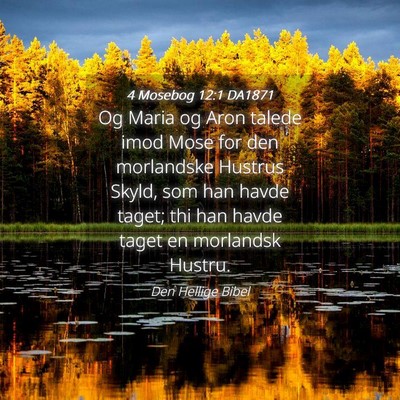 Picture 04 - 4 Mosebog 12:1 DA1871 - Og Maria og Aron talede imod Mose for den - Bible Verse Picture