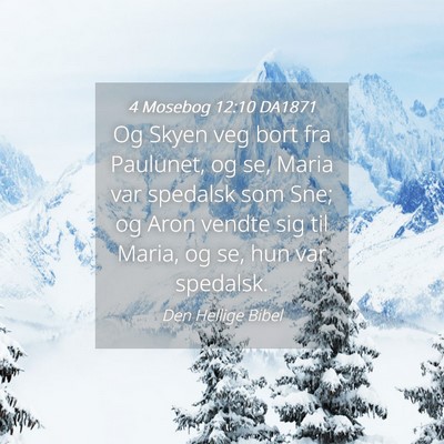 Picture 04 - 4 Mosebog 12:10 DA1871 - Og Skyen veg bort fra Paulunet, og se, Maria var - Bible Verse Picture
