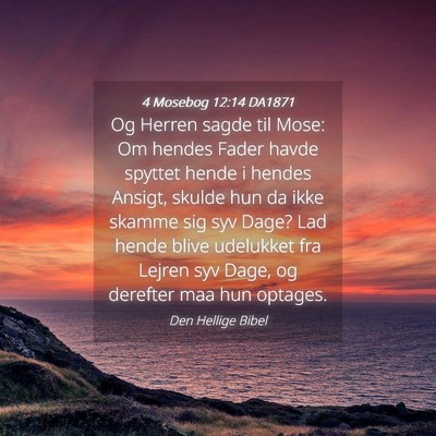 Picture 04 - 4 Mosebog 12:14 DA1871 - Og Herren sagde til Mose: Om hendes Fader havde - Bible Verse Picture