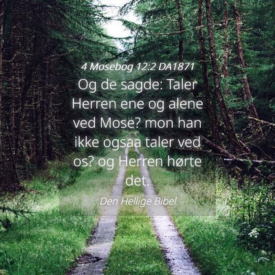 Picture 04 - 4 Mosebog 12:2 DA1871 - Og de sagde: Taler Herren ene og alene ved Mose? - Bible Verse Picture