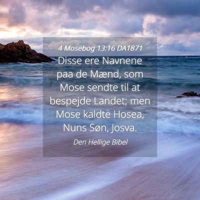 Picture 04 - 4 Mosebog 13:16 DA1871 - Disse ere Navnene paa de Mænd, som Mose sendte - Bible Verse Picture