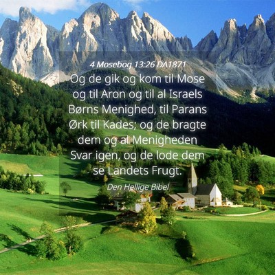 Picture 04 - 4 Mosebog 13:26 DA1871 - Og de gik og kom til Mose og til Aron og til al - Bible Verse Picture