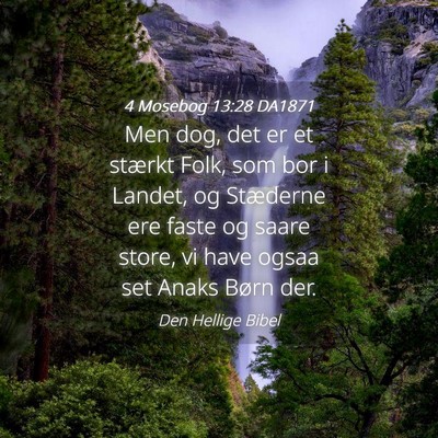 Picture 04 - 4 Mosebog 13:28 DA1871 - Men dog, det er et stærkt Folk, som bor i - Bible Verse Picture