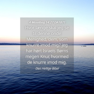 Picture 04 - 4 Mosebog 14:27 DA1871 - Hvor længe skal jeg se til denne onde Menighed, - Bible Verse Picture