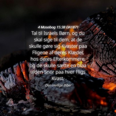 Picture 04 - 4 Mosebog 15:38 DA1871 - Tal til Israels Børn, og du skal sige til dem, - Bible Verse Picture
