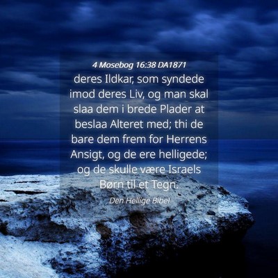 Picture 04 - 4 Mosebog 16:38 DA1871 - deres Ildkar, som syndede imod deres Liv, og man - Bible Verse Picture