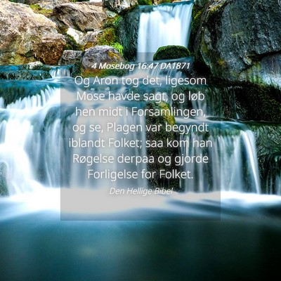 Picture 04 - 4 Mosebog 16:47 DA1871 - Og Aron tog det, ligesom Mose havde sagt, og løb - Bible Verse Picture