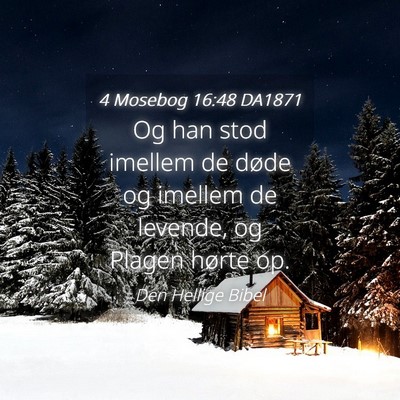 Picture 04 - 4 Mosebog 16:48 DA1871 - Og han stod imellem de døde og imellem de - Bible Verse Picture