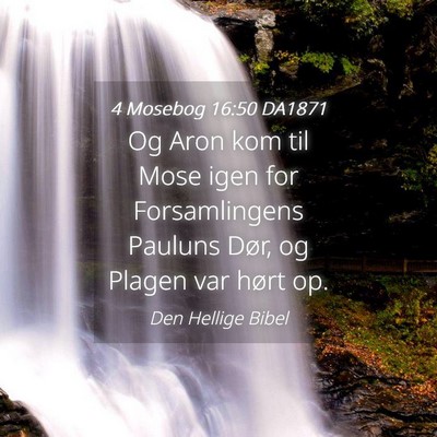Picture 04 - 4 Mosebog 16:50 DA1871 - Og Aron kom til Mose igen for Forsamlingens - Bible Verse Picture