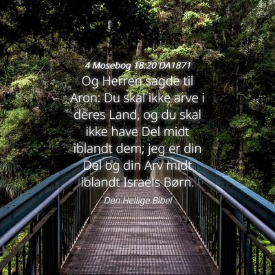 Picture 04 - 4 Mosebog 18:20 DA1871 - Og Herren sagde til Aron: Du skal ikke arve i - Bible Verse Picture