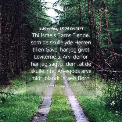 Picture 04 - 4 Mosebog 18:24 DA1871 - Thi Israels Børns Tiende, som de skulle yde - Bible Verse Picture