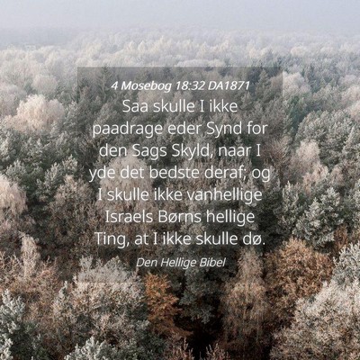 Picture 04 - 4 Mosebog 18:32 DA1871 - Saa skulle I ikke paadrage eder Synd for den Sags - Bible Verse Picture