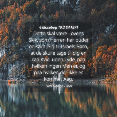 Picture 04 - 4 Mosebog 19:2 DA1871 - Dette skal være Lovens Skik, som Herren har - Bible Verse Picture
