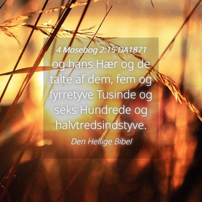 Picture 04 - 4 Mosebog 2:15 DA1871 - og hans Hær og de talte af dem, fem og fyrretyve - Bible Verse Picture
