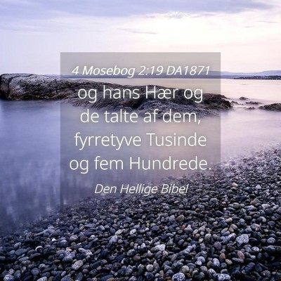 Picture 04 - 4 Mosebog 2:19 DA1871 - og hans Hær og de talte af dem, fyrretyve - Bible Verse Picture