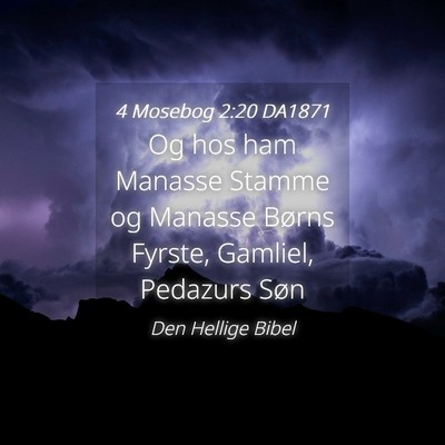 Picture 04 - 4 Mosebog 2:20 DA1871 - Og hos ham Manasse Stamme og Manasse Børns - Bible Verse Picture