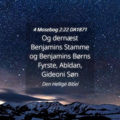 Picture 04 - 4 Mosebog 2:22 DA1871 - Og dernæst Benjamins Stamme og Benjamins Børns - Bible Verse Picture