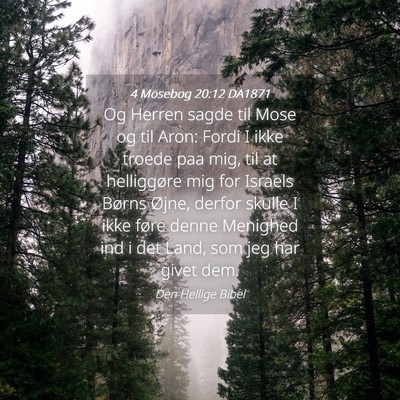 Picture 04 - 4 Mosebog 20:12 DA1871 - Og Herren sagde til Mose og til Aron: Fordi I - Bible Verse Picture