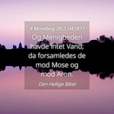 Picture 04 - 4 Mosebog 20:2 DA1871 - Og Menigheden havde intet Vand; da forsamledes de - Bible Verse Picture