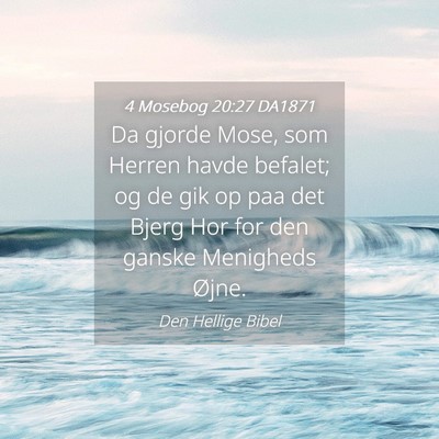 Picture 04 - 4 Mosebog 20:27 DA1871 - Da gjorde Mose, som Herren havde befalet; og de - Bible Verse Picture