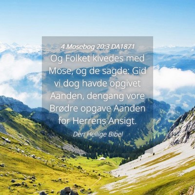 Picture 04 - 4 Mosebog 20:3 DA1871 - Og Folket kivedes med Mose, og de sagde: Gid vi - Bible Verse Picture