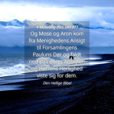 Picture 04 - 4 Mosebog 20:6 DA1871 - Og Mose og Aron kom fra Menighedens Ansigt til - Bible Verse Picture